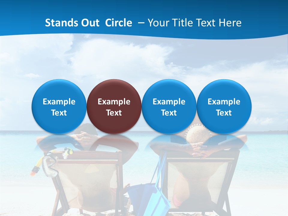 Two People Sitting In Beach Chairs On The Beach PowerPoint Template