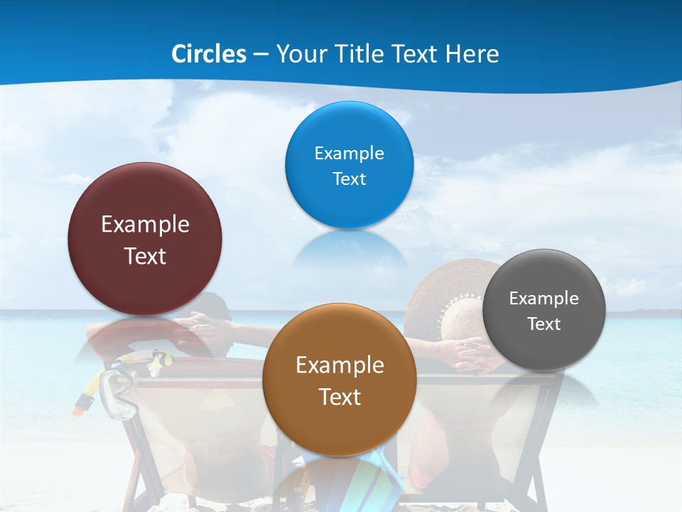 Two People Sitting In Beach Chairs On The Beach PowerPoint Template