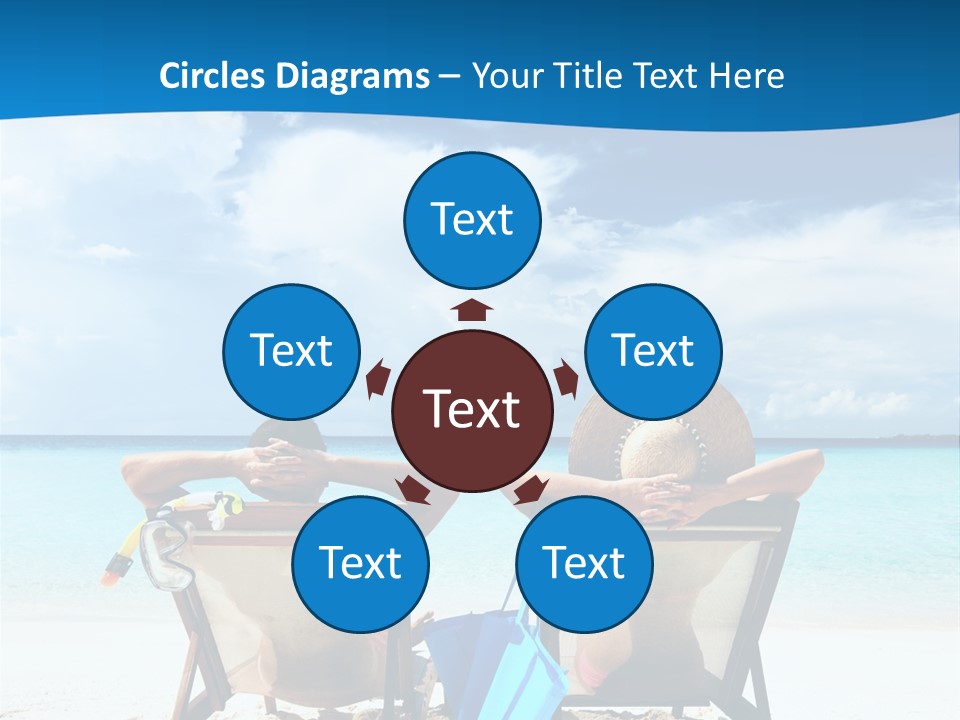 Two People Sitting In Beach Chairs On The Beach PowerPoint Template