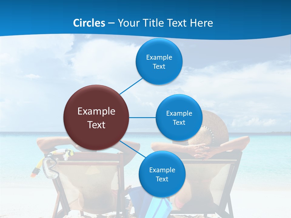 Two People Sitting In Beach Chairs On The Beach PowerPoint Template