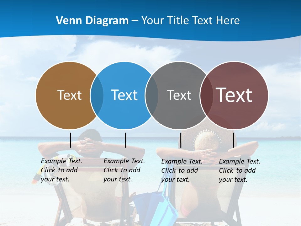 Two People Sitting In Beach Chairs On The Beach PowerPoint Template
