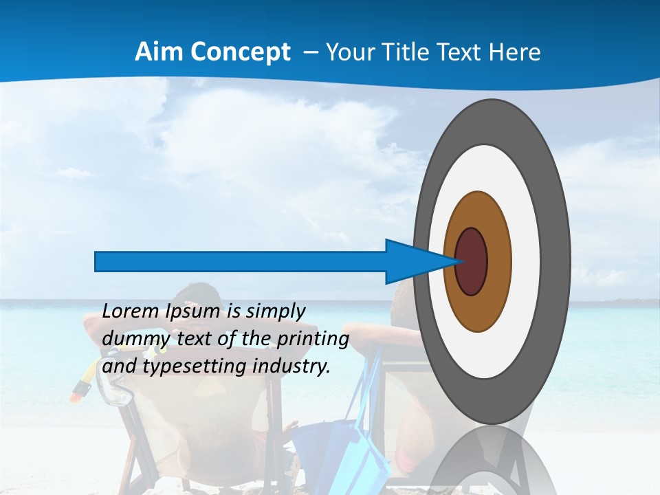 Two People Sitting In Beach Chairs On The Beach PowerPoint Template