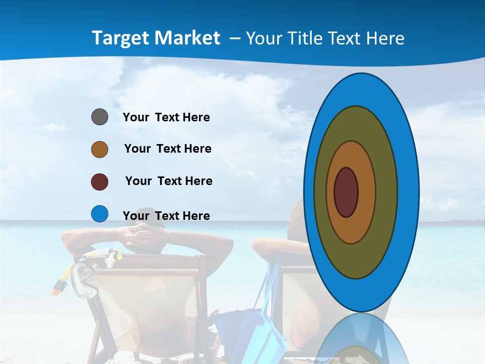 Two People Sitting In Beach Chairs On The Beach PowerPoint Template