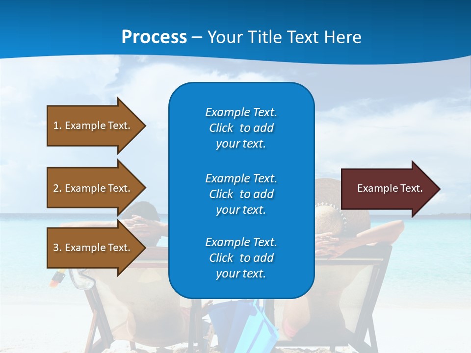 Two People Sitting In Beach Chairs On The Beach PowerPoint Template
