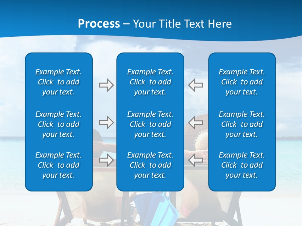 Two People Sitting In Beach Chairs On The Beach PowerPoint Template