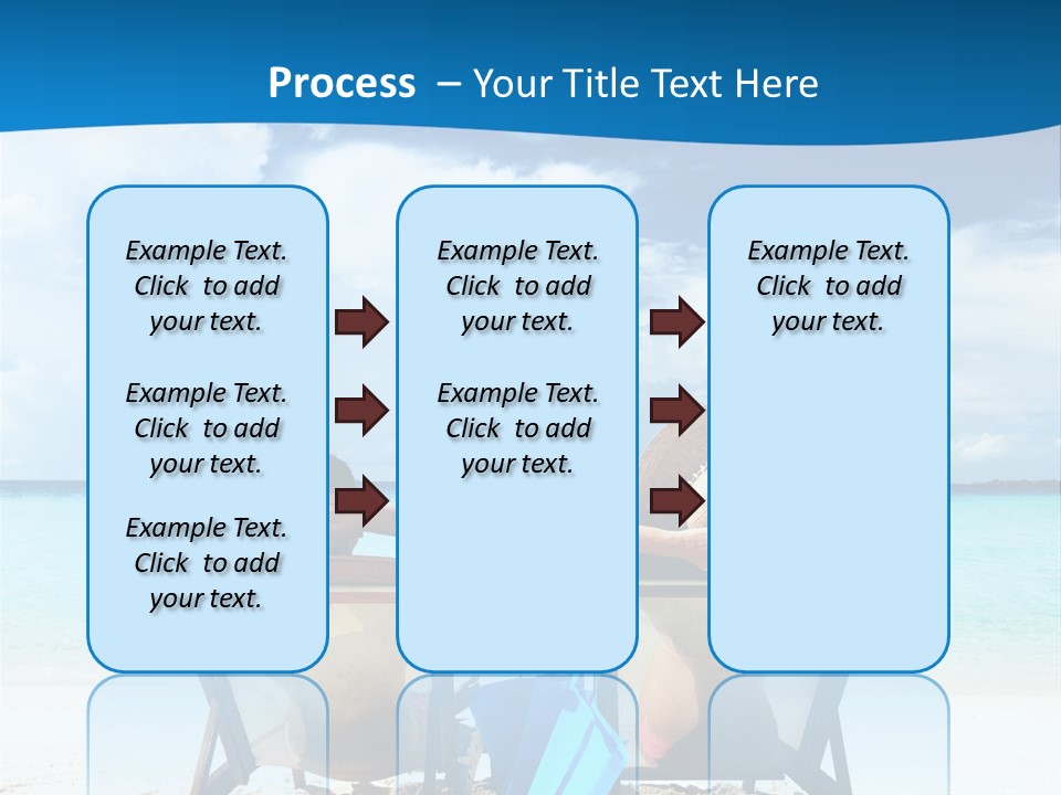 Two People Sitting In Beach Chairs On The Beach PowerPoint Template