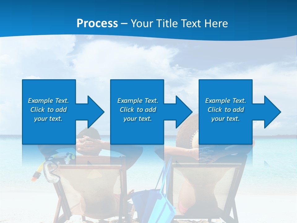 Two People Sitting In Beach Chairs On The Beach PowerPoint Template