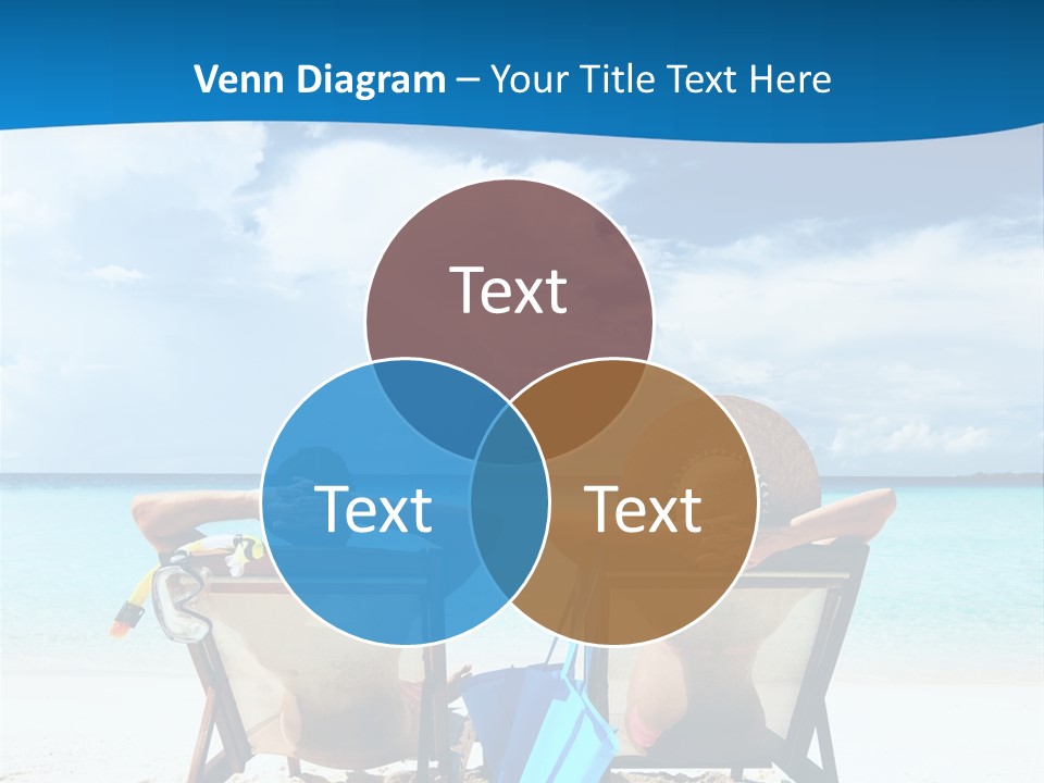 Two People Sitting In Beach Chairs On The Beach PowerPoint Template