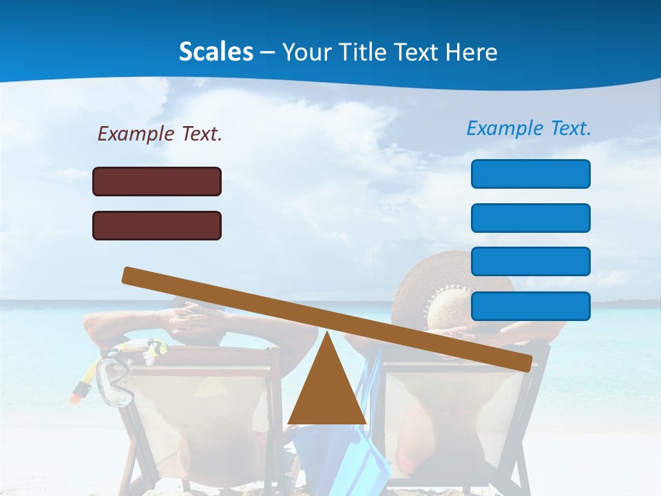 Two People Sitting In Beach Chairs On The Beach PowerPoint Template