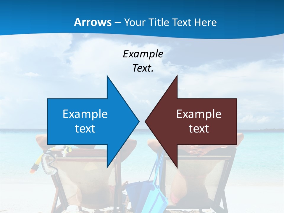 Two People Sitting In Beach Chairs On The Beach PowerPoint Template