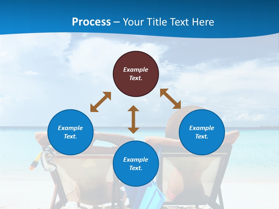 Two People Sitting In Beach Chairs On The Beach PowerPoint Template