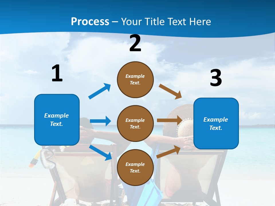 Two People Sitting In Beach Chairs On The Beach PowerPoint Template