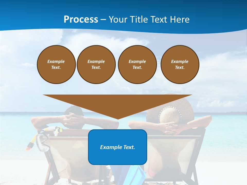 Two People Sitting In Beach Chairs On The Beach PowerPoint Template