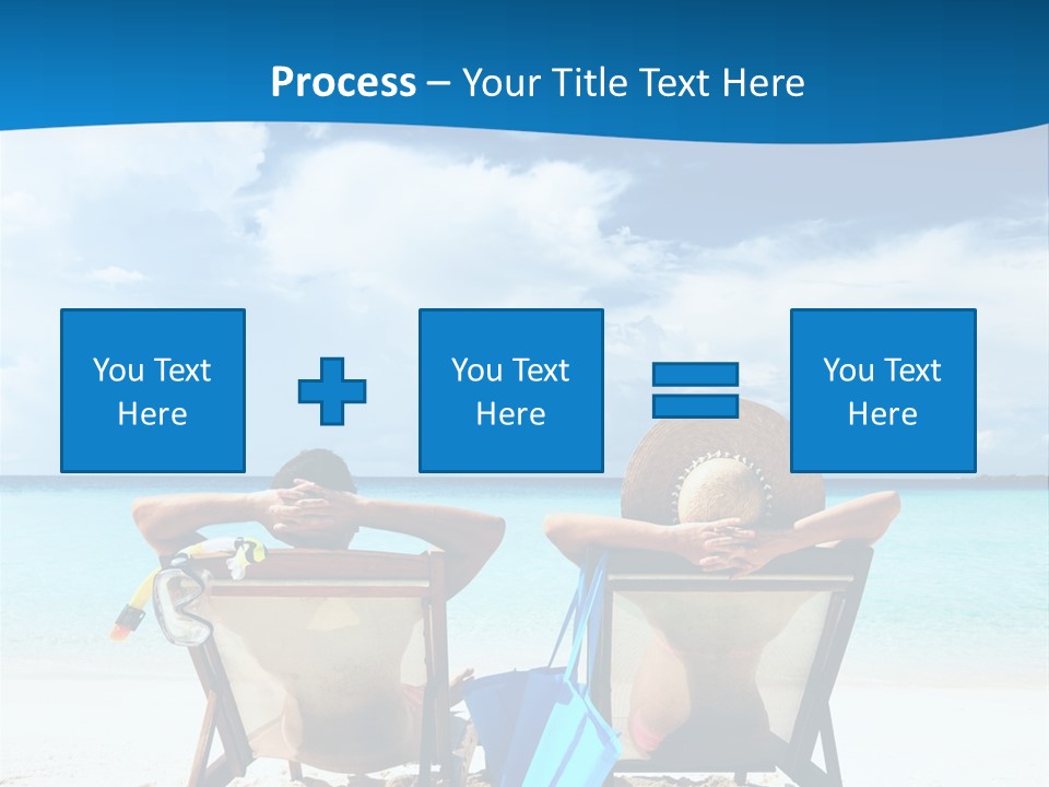 Two People Sitting In Beach Chairs On The Beach PowerPoint Template
