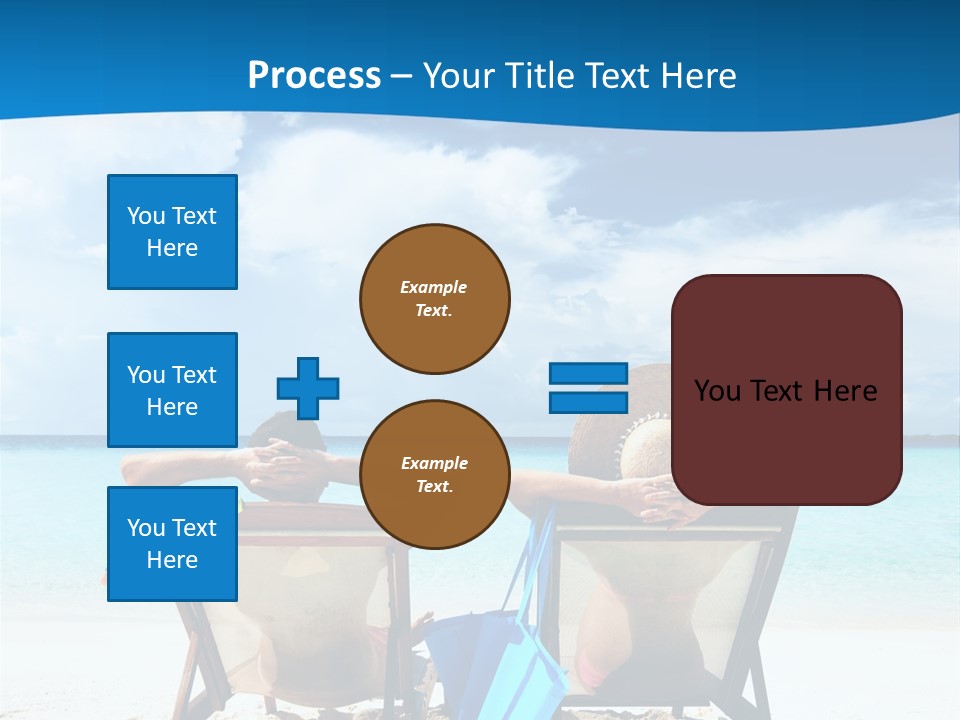 Two People Sitting In Beach Chairs On The Beach PowerPoint Template