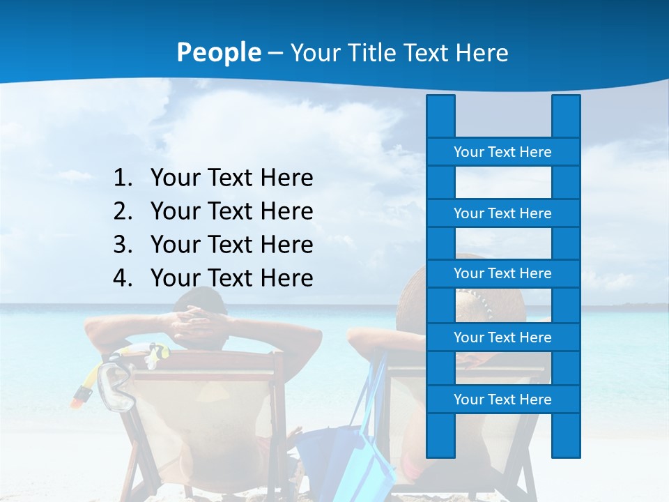 Two People Sitting In Beach Chairs On The Beach PowerPoint Template