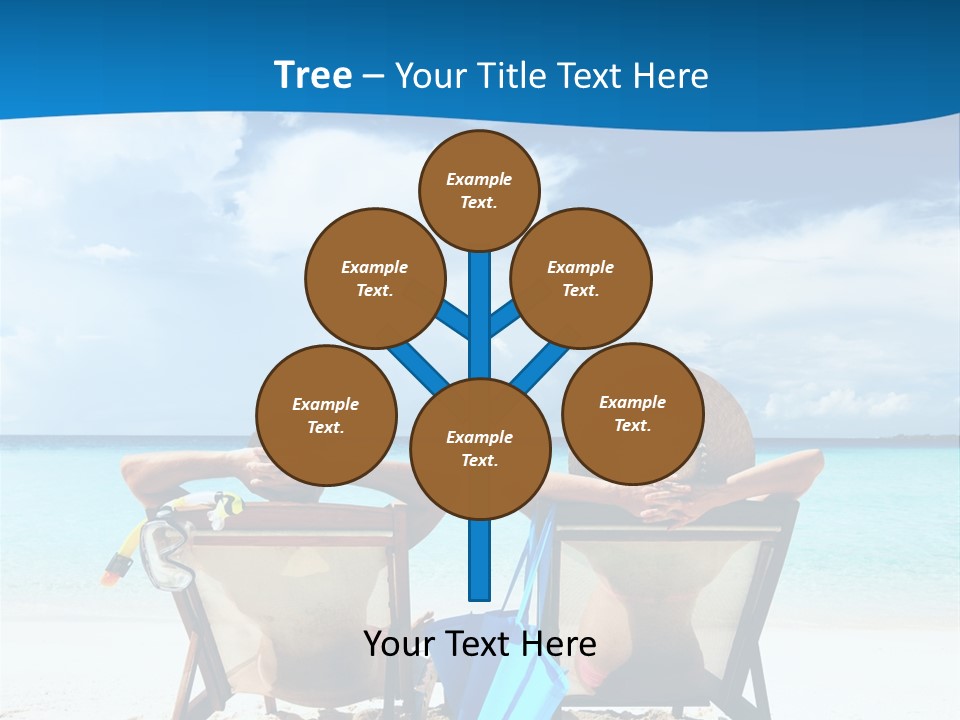 Two People Sitting In Beach Chairs On The Beach PowerPoint Template