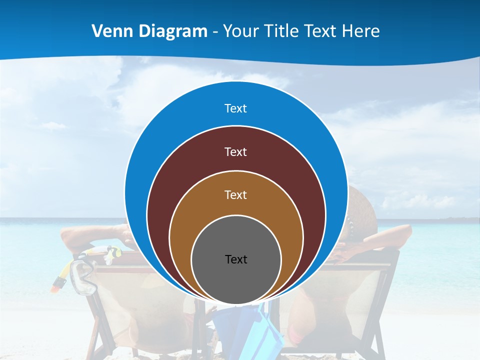 Two People Sitting In Beach Chairs On The Beach PowerPoint Template