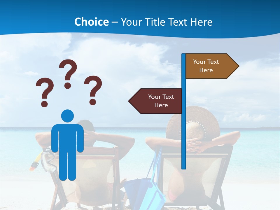 Two People Sitting In Beach Chairs On The Beach PowerPoint Template