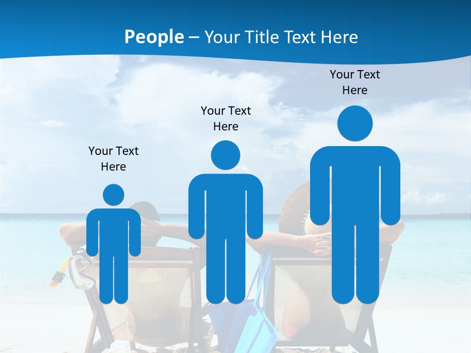 Two People Sitting In Beach Chairs On The Beach PowerPoint Template