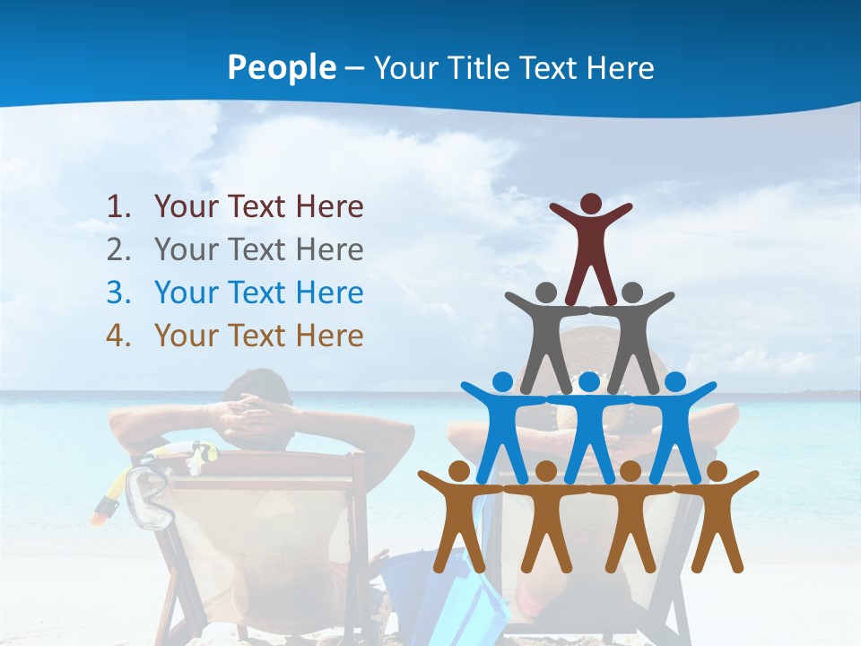 Two People Sitting In Beach Chairs On The Beach PowerPoint Template