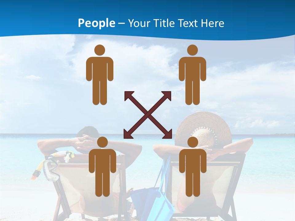 Two People Sitting In Beach Chairs On The Beach PowerPoint Template