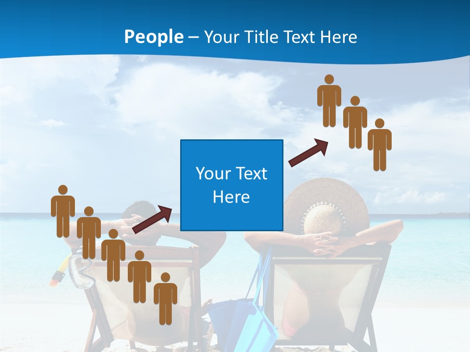 Two People Sitting In Beach Chairs On The Beach PowerPoint Template