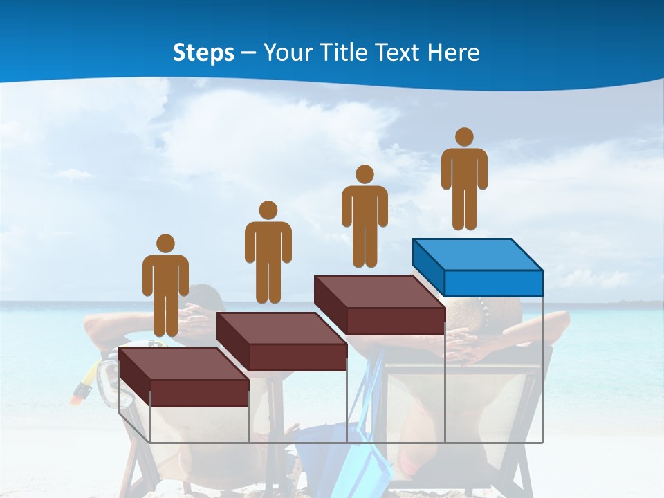 Two People Sitting In Beach Chairs On The Beach PowerPoint Template