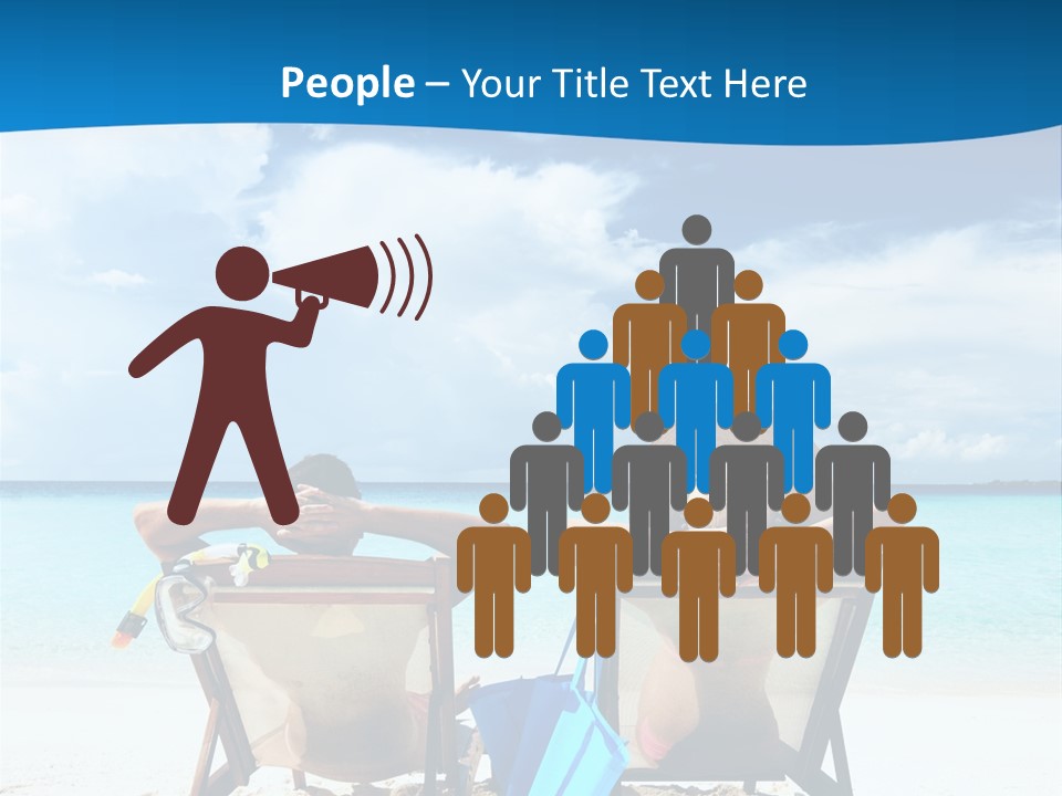 Two People Sitting In Beach Chairs On The Beach PowerPoint Template