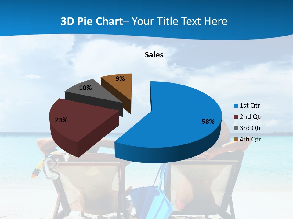 Two People Sitting In Beach Chairs On The Beach PowerPoint Template