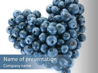 A Bunch Of Blueberries On A White Background PowerPoint Template