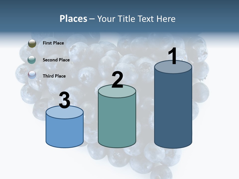 A Bunch Of Blueberries On A White Background PowerPoint Template