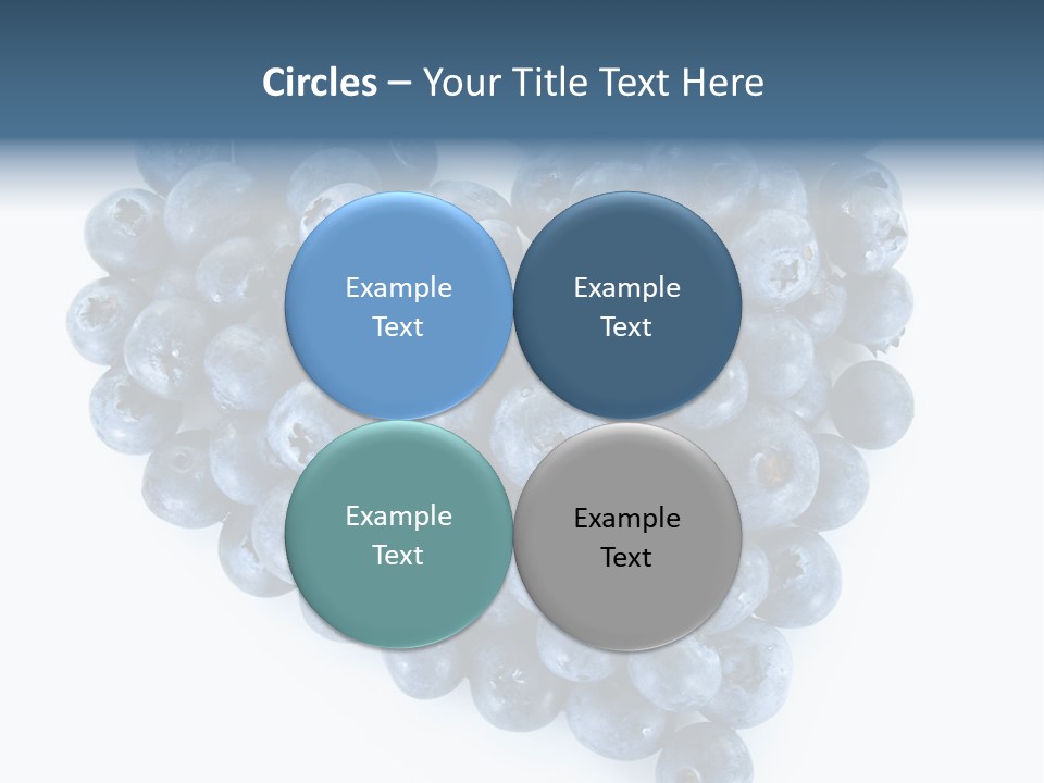 A Bunch Of Blueberries On A White Background PowerPoint Template