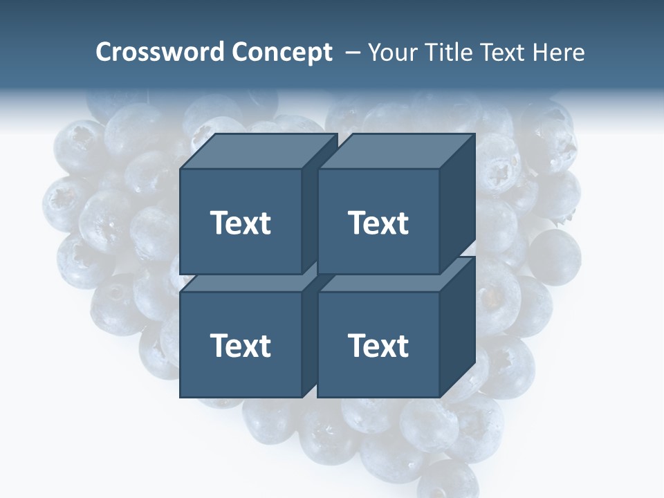 A Bunch Of Blueberries On A White Background PowerPoint Template