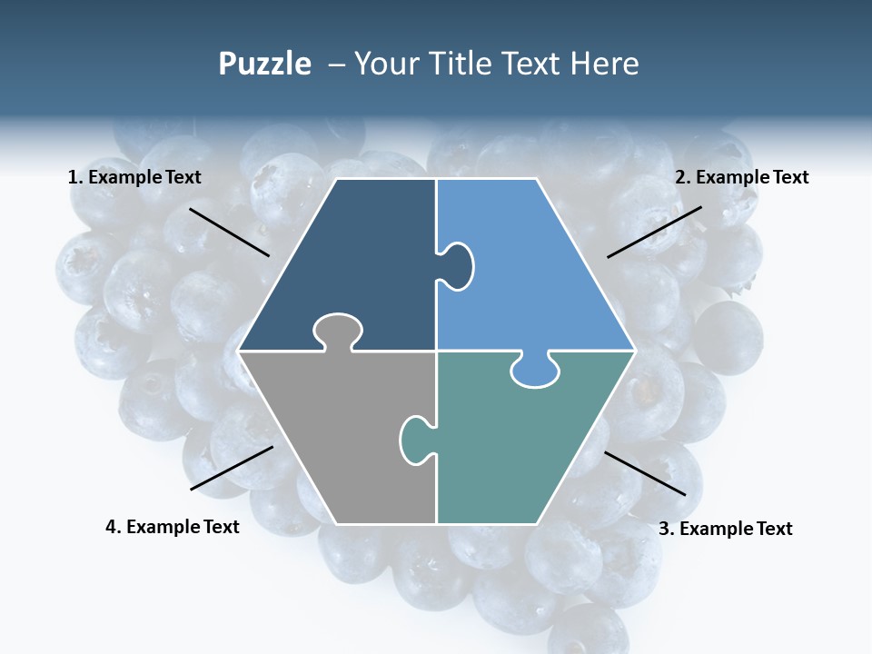 A Bunch Of Blueberries On A White Background PowerPoint Template