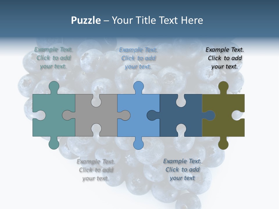 A Bunch Of Blueberries On A White Background PowerPoint Template