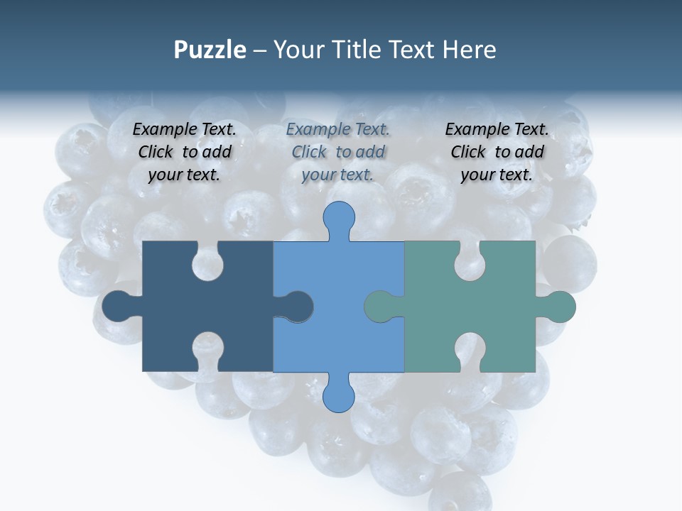 A Bunch Of Blueberries On A White Background PowerPoint Template