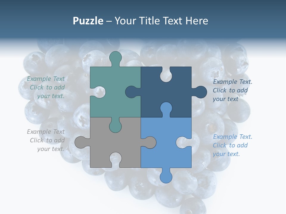 A Bunch Of Blueberries On A White Background PowerPoint Template