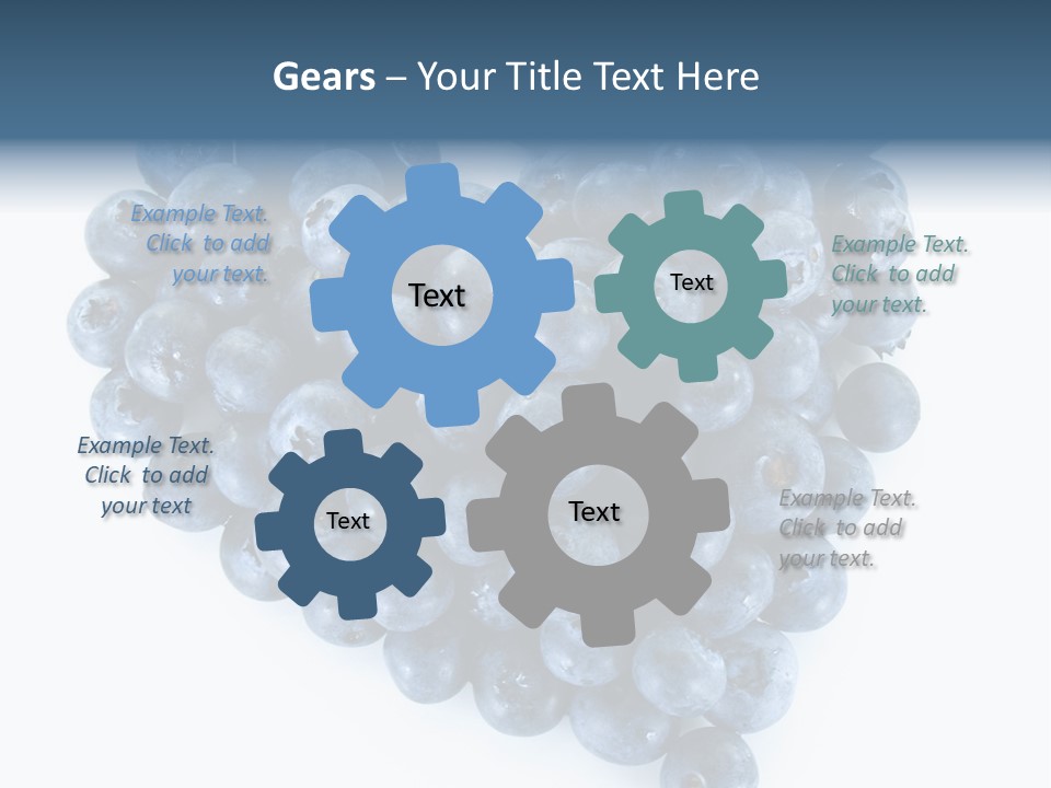 A Bunch Of Blueberries On A White Background PowerPoint Template