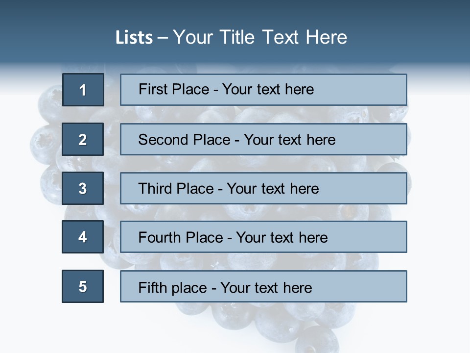 A Bunch Of Blueberries On A White Background PowerPoint Template