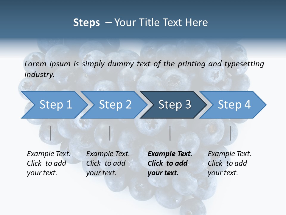 A Bunch Of Blueberries On A White Background PowerPoint Template