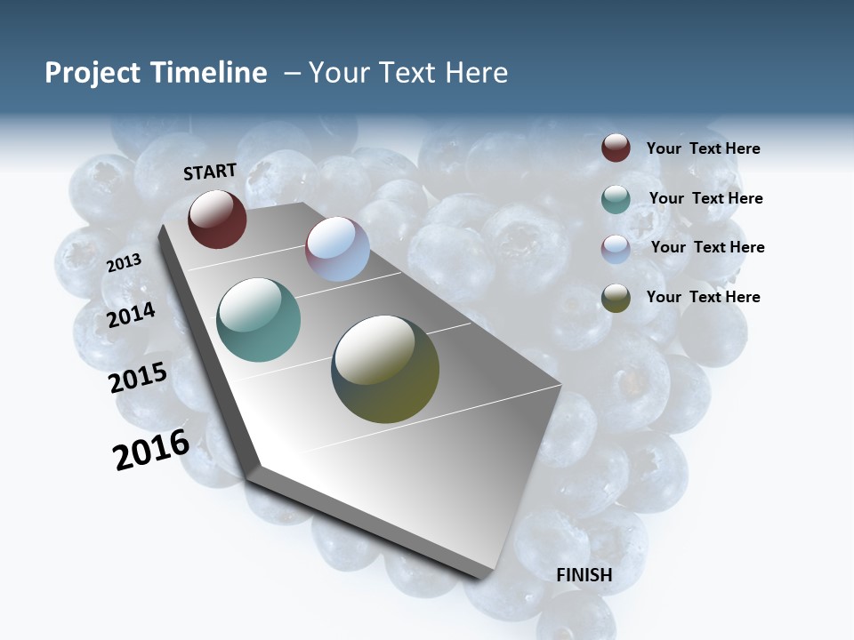 A Bunch Of Blueberries On A White Background PowerPoint Template