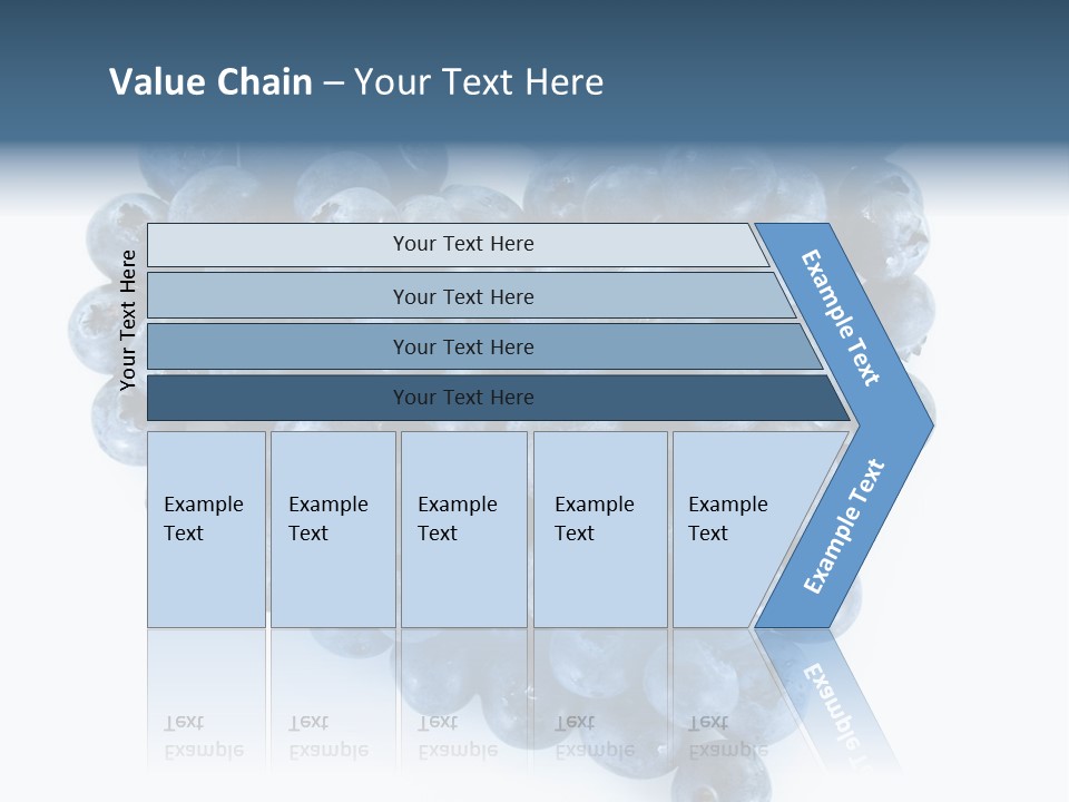 A Bunch Of Blueberries On A White Background PowerPoint Template