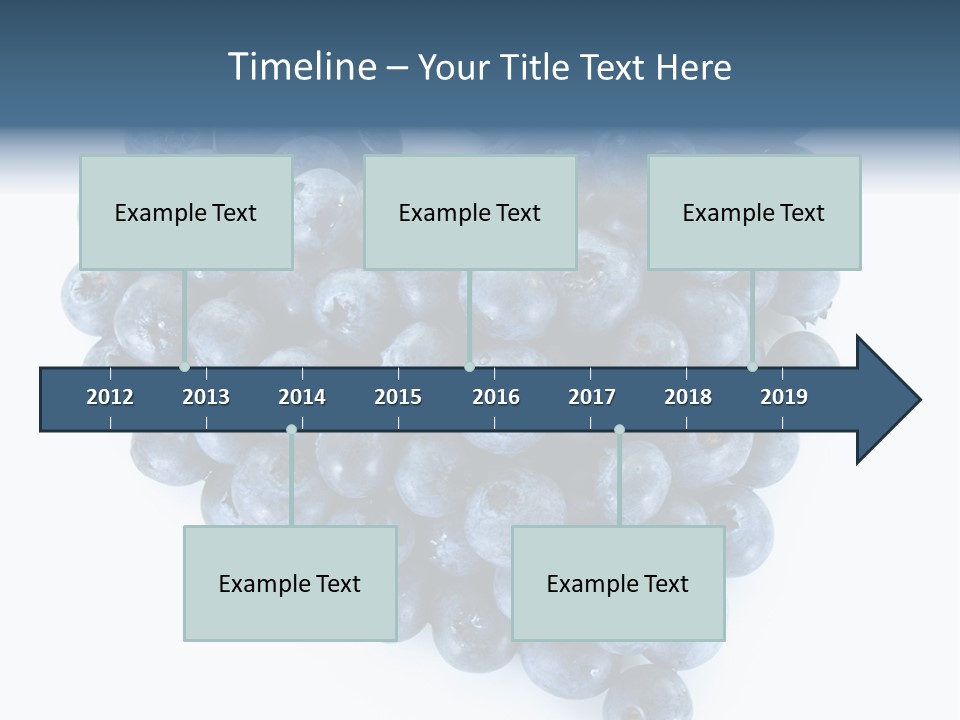 A Bunch Of Blueberries On A White Background PowerPoint Template