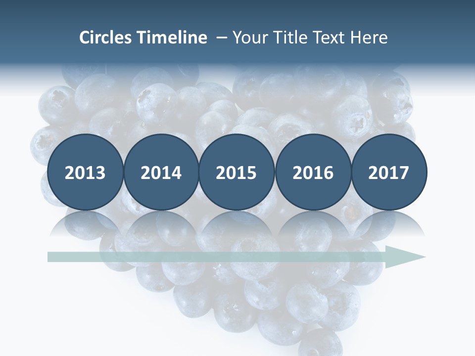 A Bunch Of Blueberries On A White Background PowerPoint Template