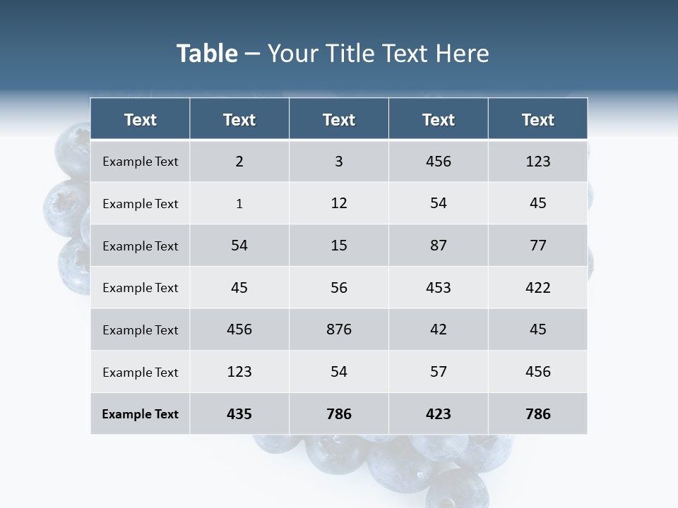 A Bunch Of Blueberries On A White Background PowerPoint Template