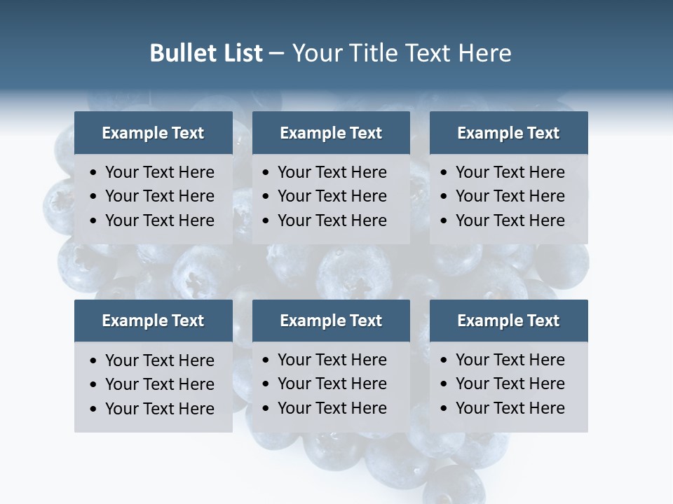 A Bunch Of Blueberries On A White Background PowerPoint Template