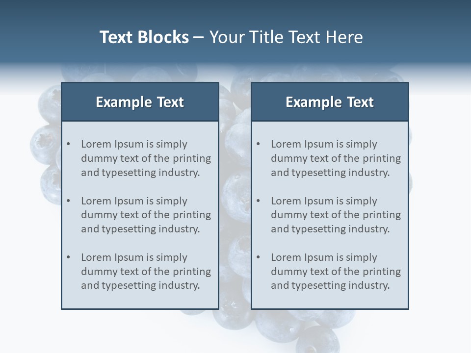 A Bunch Of Blueberries On A White Background PowerPoint Template