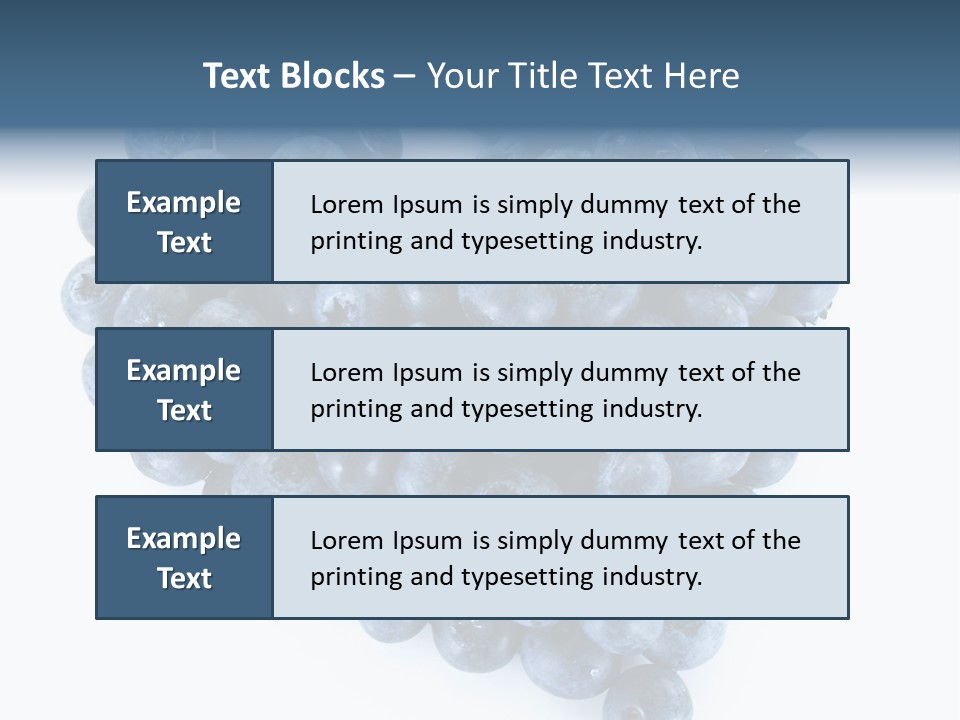 A Bunch Of Blueberries On A White Background PowerPoint Template