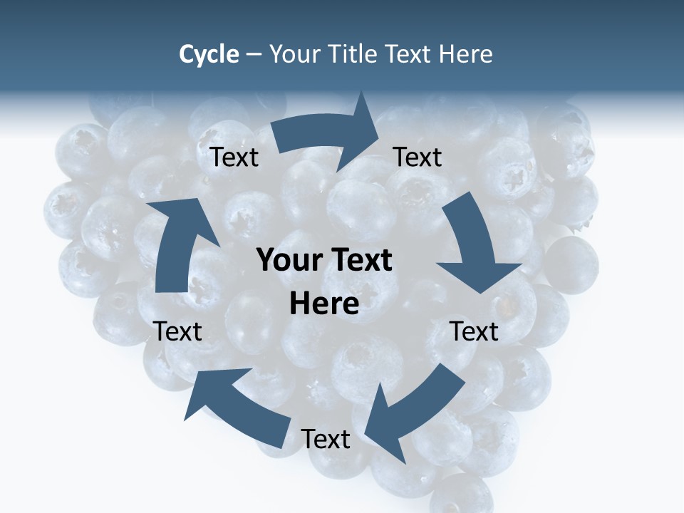 A Bunch Of Blueberries On A White Background PowerPoint Template